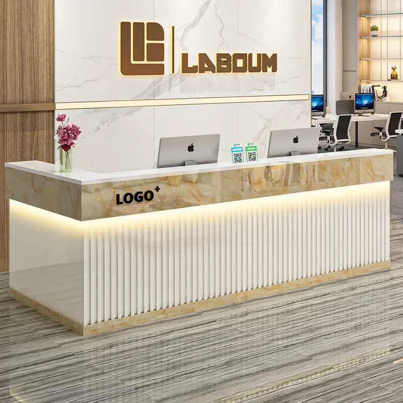 Office Furniture Bali - Meja Resepsionis Salon Modern Gaya Nordic
