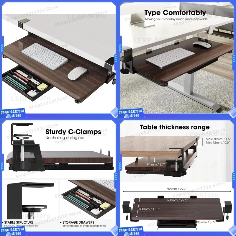 Keyboard Drawer Under - Rak Keyboard dan Mouse Geser Tipe