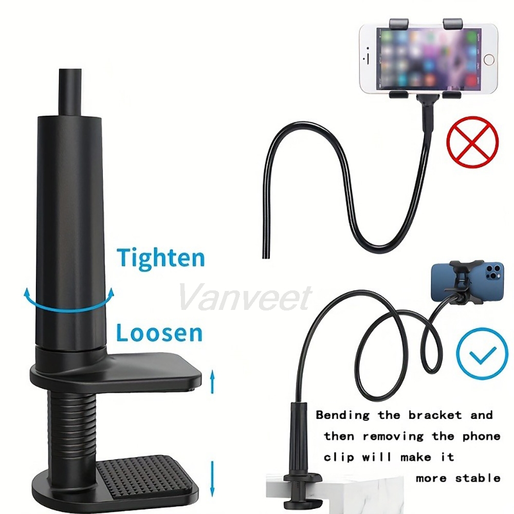 Mobile Pedestal Cabinet - 360 ° Penyangga Ponsel Fleksibel, Klip