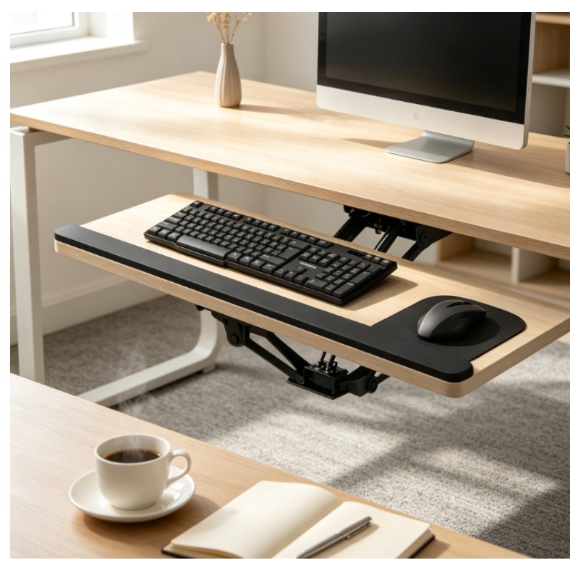 Keyboard Drawer Under - Rak Keyboard di Bawah Meja dengan