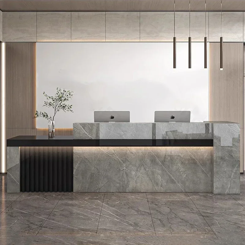 Office Furniture Bali - c13- Meja Resepsionis Display Gaya Nordik