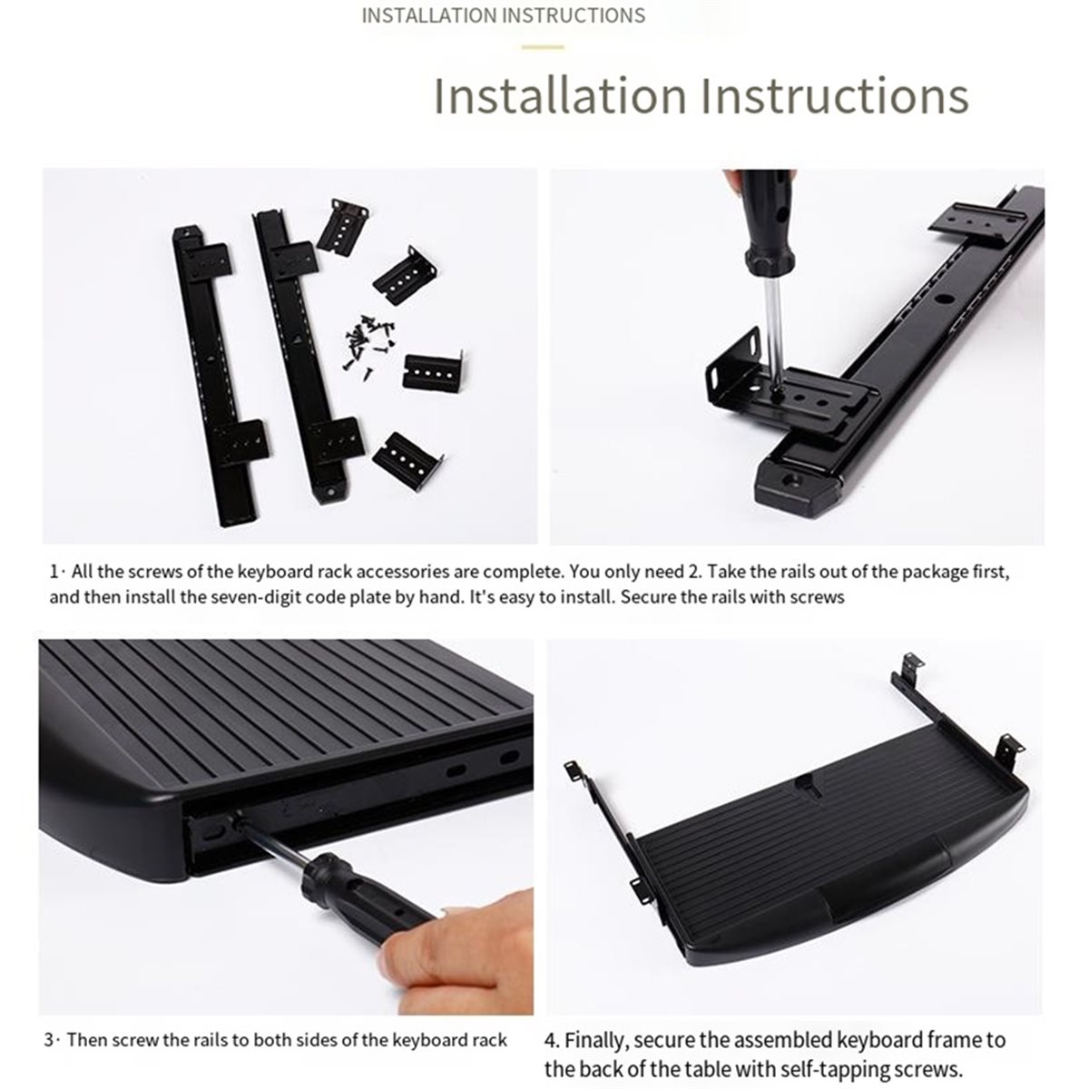 Keyboard Drawer Under - Rak Keyboard Geser di Bawah Meja,