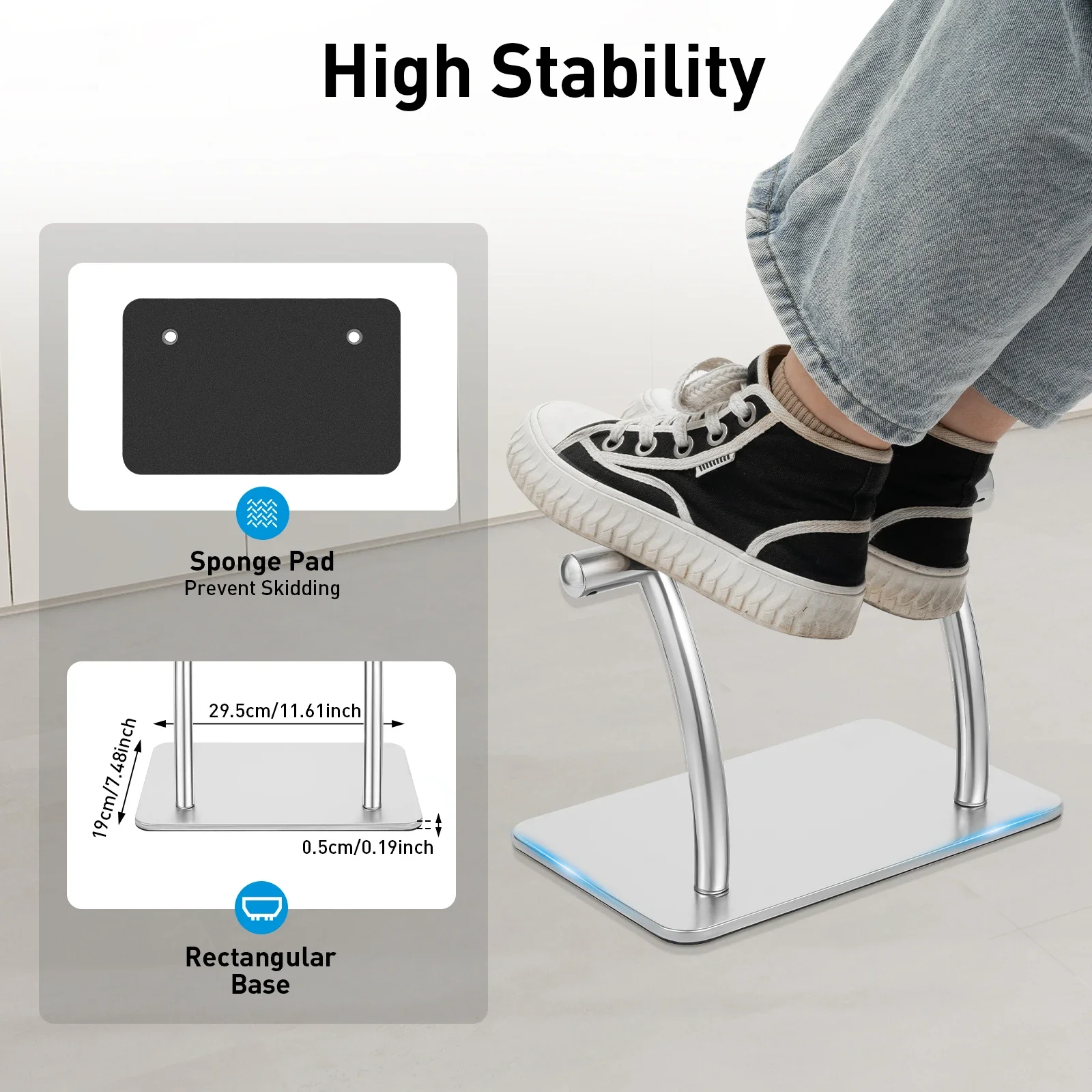 Sandaran Kaki Baja Tahan Karat - Work Office Furniture ulasan dan harga