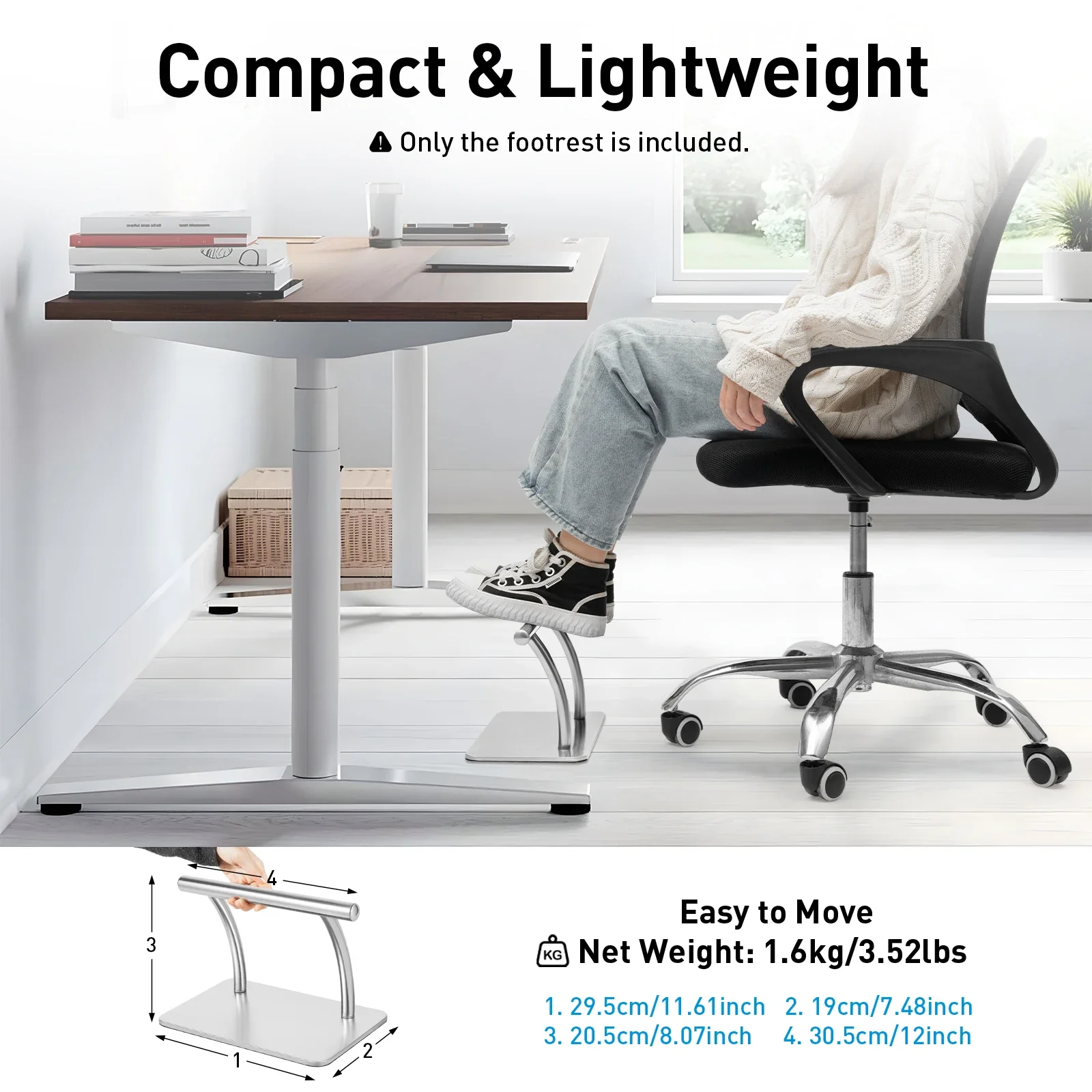 Sandaran Kaki Baja Tahan Karat - Work Office Furniture ulasan dan harga